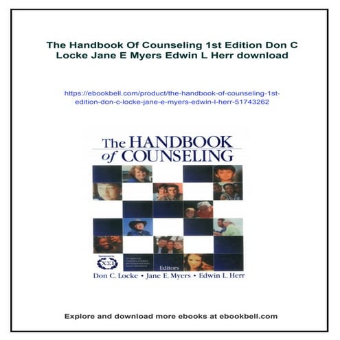 The Handbook Of Counseling 1st Edition Don C Locke Jane E Myers Edwin L ...