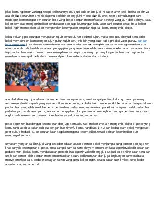 Situs Judi Bola Online Terpercaya 2019