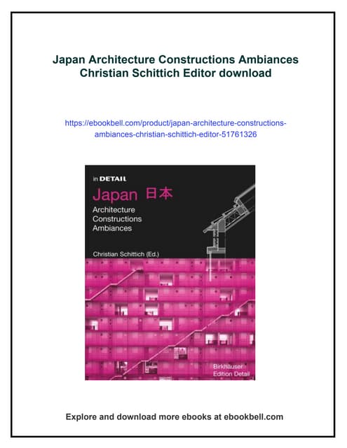 Japan Architecture Constructions Ambiances Christian Schittich Editor