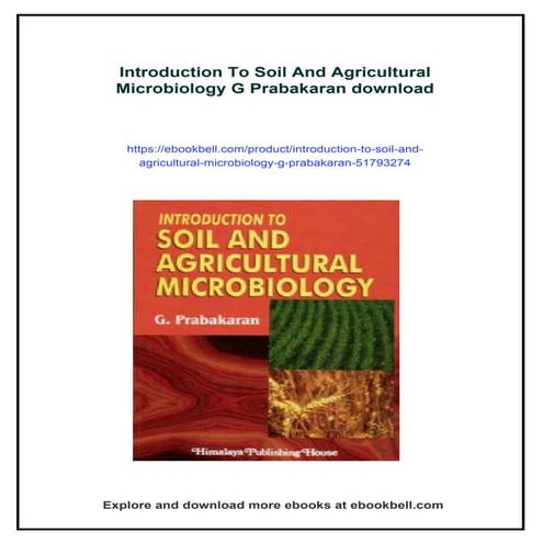 Introduction To Soil And Agricultural Microbiology G Prabakaran