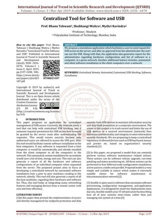 Centralized Tool for Software and USB