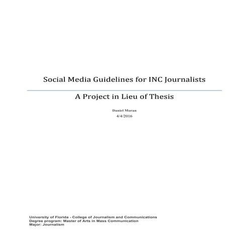 Social Media Guidelines for INC Journalists 