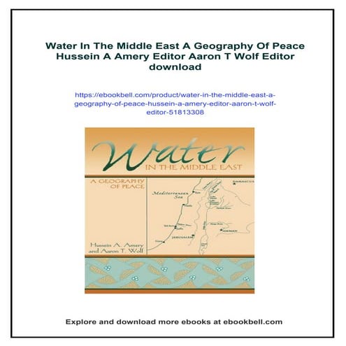 Water In The Middle East A Geography Of Peace Hussein A Amery Editor ...