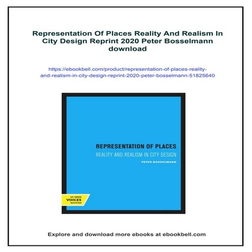 Representation Of Places Reality And Realism In City Design Reprint 2020 Pete...