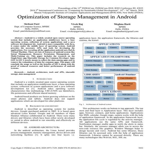 Optimization Of Storage Management In Android - S3CA