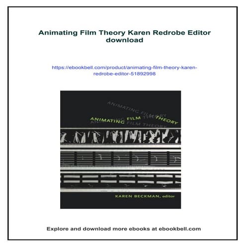 Animating Film Theory Karen Redrobe Editor | PDF