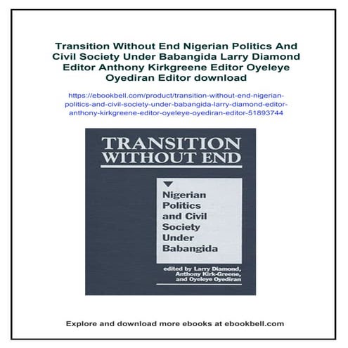 Transition Without End Nigerian Politics And Civil Society Under ...
