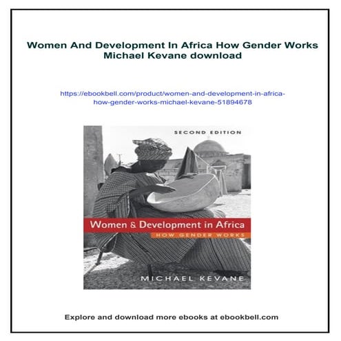 Women And Development In Africa How Gender Works Michael Kevane | PDF