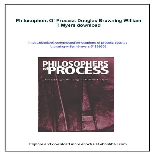 Philosophers Of Process Douglas Browning William T Myers | PDF