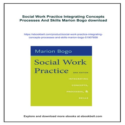 Social Work Practice Integrating Concepts Processes And Skills Marion Bogo