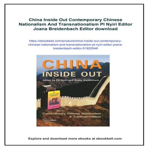 China Inside Out Contemporary Chinese Nationalism And Transnationalism Pl Nyi...