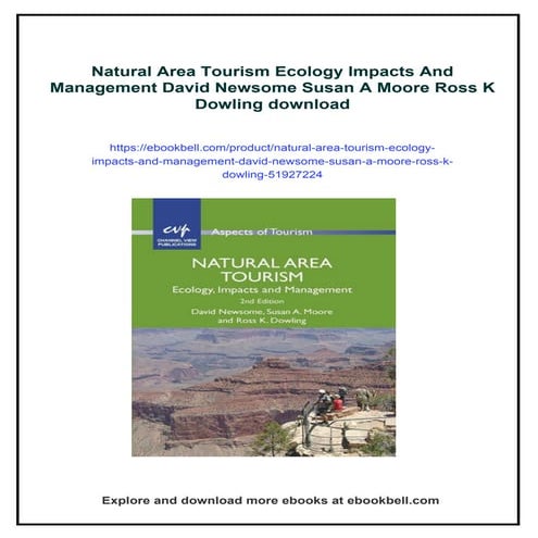 Natural Area Tourism Ecology Impacts And Management David Newsome Susan ...