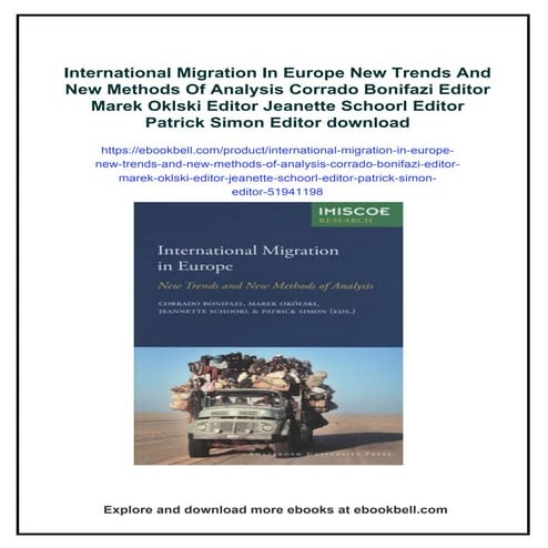 International Migration In Europe New Trends And New Methods Of Analysis Corr...