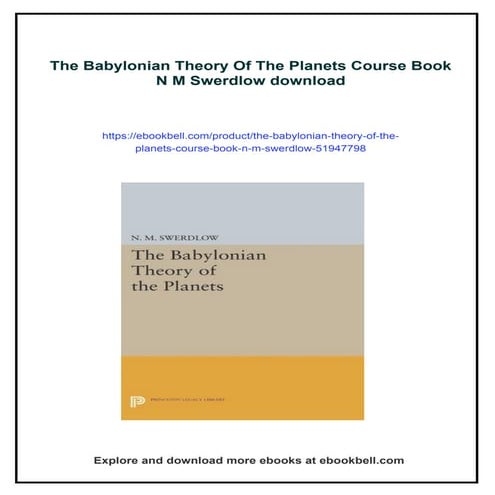 The Babylonian Theory Of The Planets Course Book N M Swerdlow | PDF