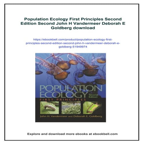 Population Ecology First Principles Second Edition Second John H Vandermeer D...