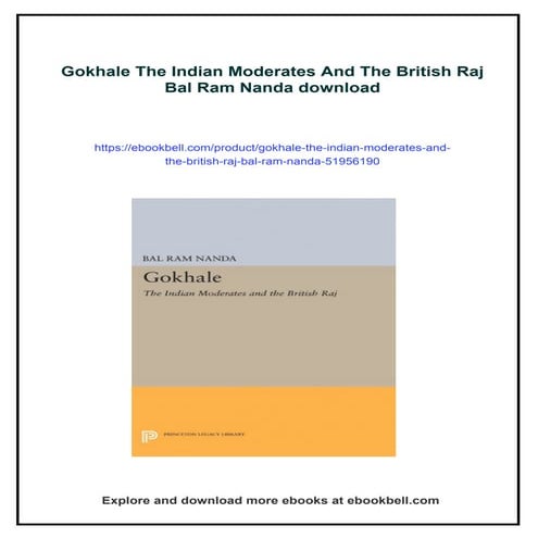 Gokhale The Indian Moderates And The British Raj Bal Ram Nanda | PDF