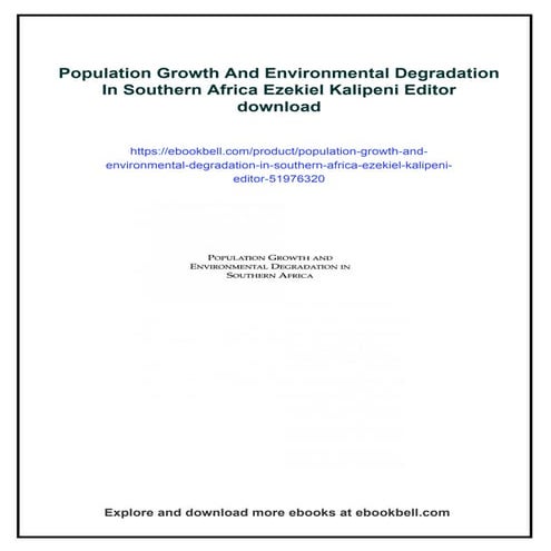 Population Growth And Environmental Degradation In Southern Africa ...