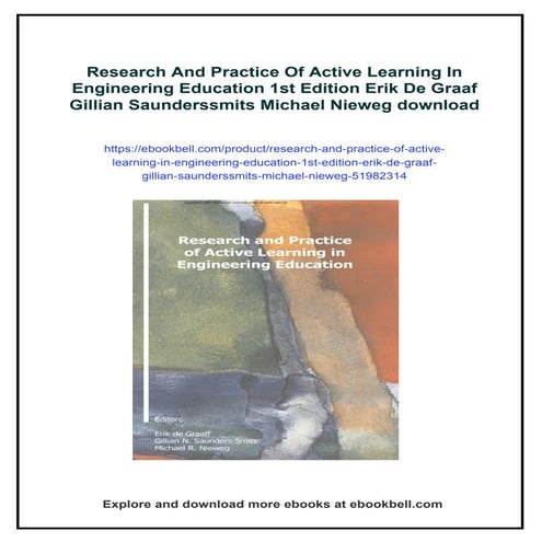 Research And Practice Of Active Learning In Engineering Education 1st ...