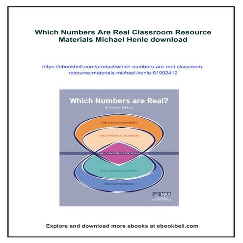 Which Numbers Are Real Classroom Resource Materials Michael Henle