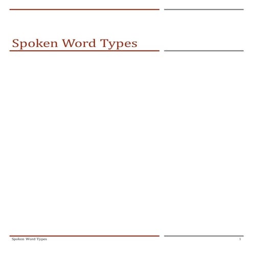 Spoken Word Types
