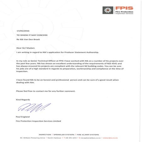 Competency letter - Paul FPIS | PDF