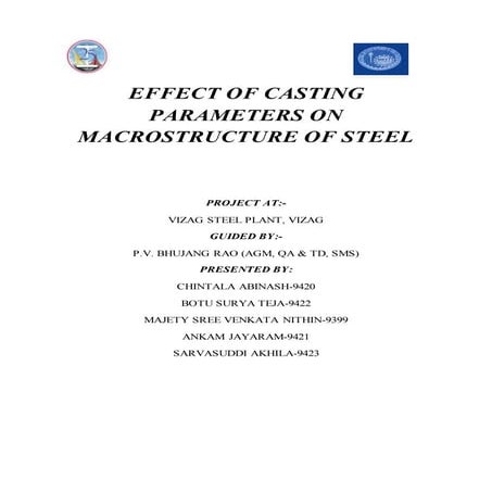 EFFECT OF CASTING PARAMETERS ON MACROSTRUCTURE OF STEEL