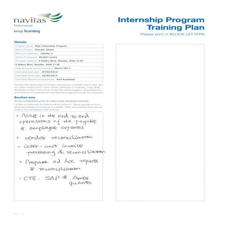 Evelyn Tjham-Internship Feedback | PDF