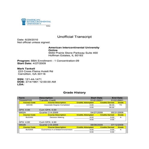 UnofficialTranscript