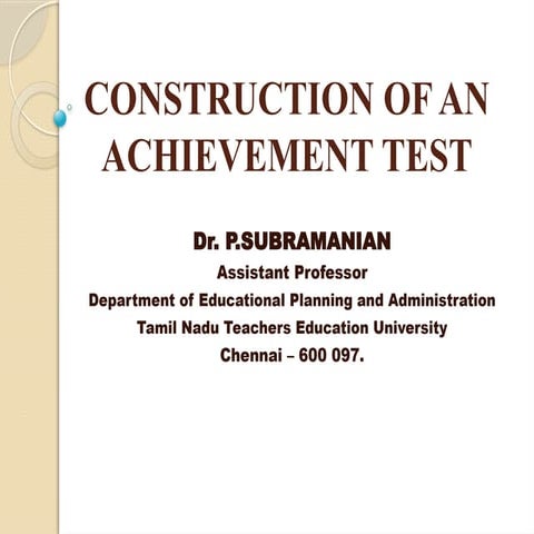 Ppt achievement test | PPTX