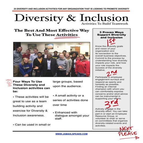 25 diversity and inclusion activities.