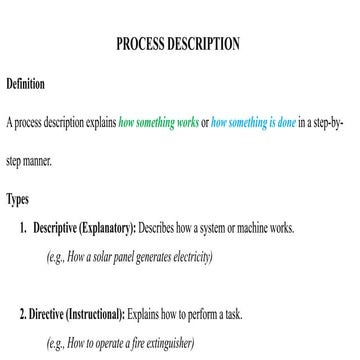 Process Description Writing: A Practical Guide for Beginners | PPTX
