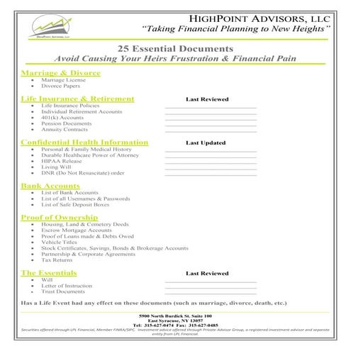 25 essential documents