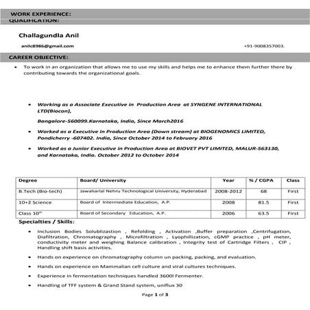 biotech cv | DOC