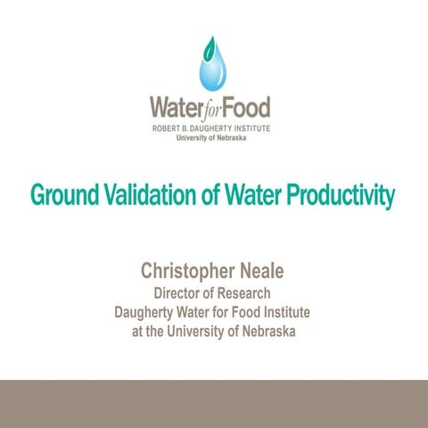 Ground Validation of Crop Water Productivity: Developing a protocol, Christop...
