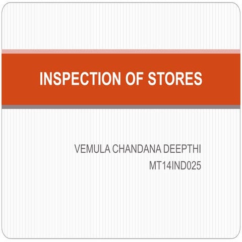 inspection of stores