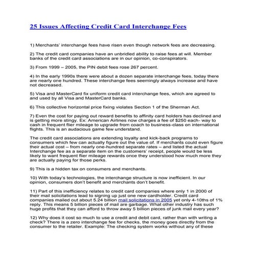 The Economics of Payment Cards: Demystifying Credit Card Interchange ...