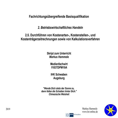 2.5 Kostenrechnung 2019