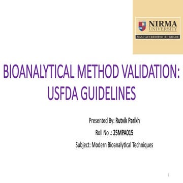 Bioanalytical Method Validation | PPT