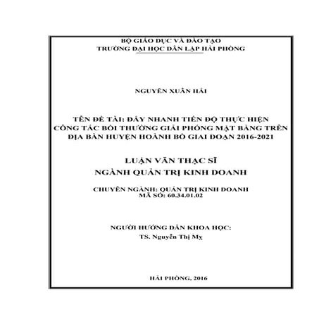 Đề tài: Công tác bồi thường giải phóng mặt bằng năm 2016-2021
