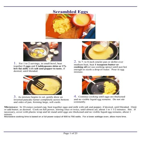 25 pages of basic egg recipes with photos