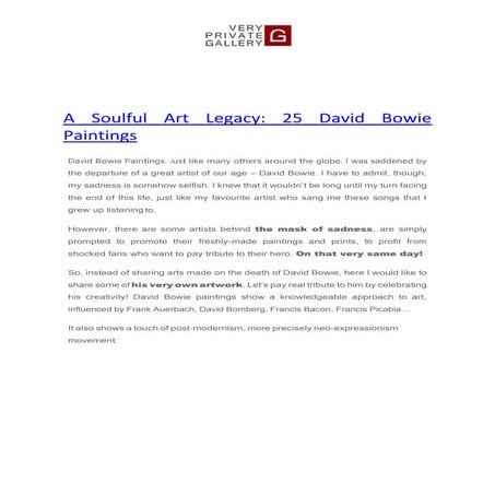 A Soulful Art Legacy: 25 David Bowie Paintings