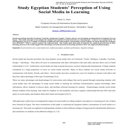 Effect of Social Network Sites on Students’ Academic Performance in ...