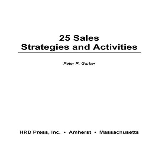 25 sales strategies and activities