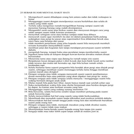 25 sebab suami mental