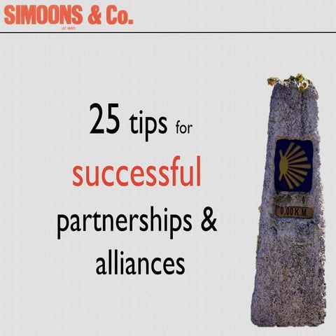 25 tips for Successful Partnerships & Alliances