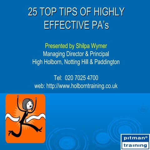 25 top tips of highly effective PA's