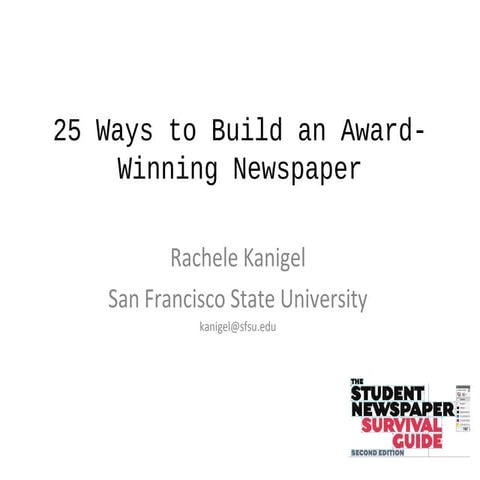 25 Ways to Build an Award-Winning High School Newspaper