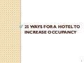 25 ways for a hotel to increase occupancy 
