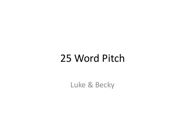 25 word pitch