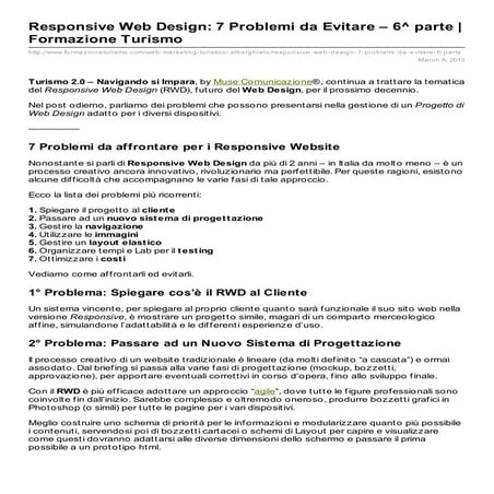 Responsive Web Design: 7 Problemi da Evitare – 6^ parte